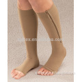 Compression Knee Socks With Zipper Leg Support Open Toe Stockings